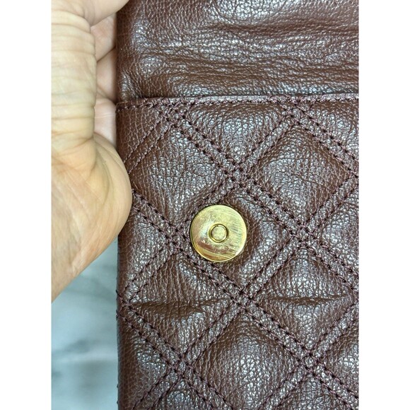 Marc Jacobs Quilted Leather Envelope Clutch Handbag Purse Bag Brown EUC‎ Gold - Picture 5 of 10